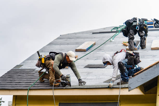 Professional Gutter Installation technician working in Madrid, IA